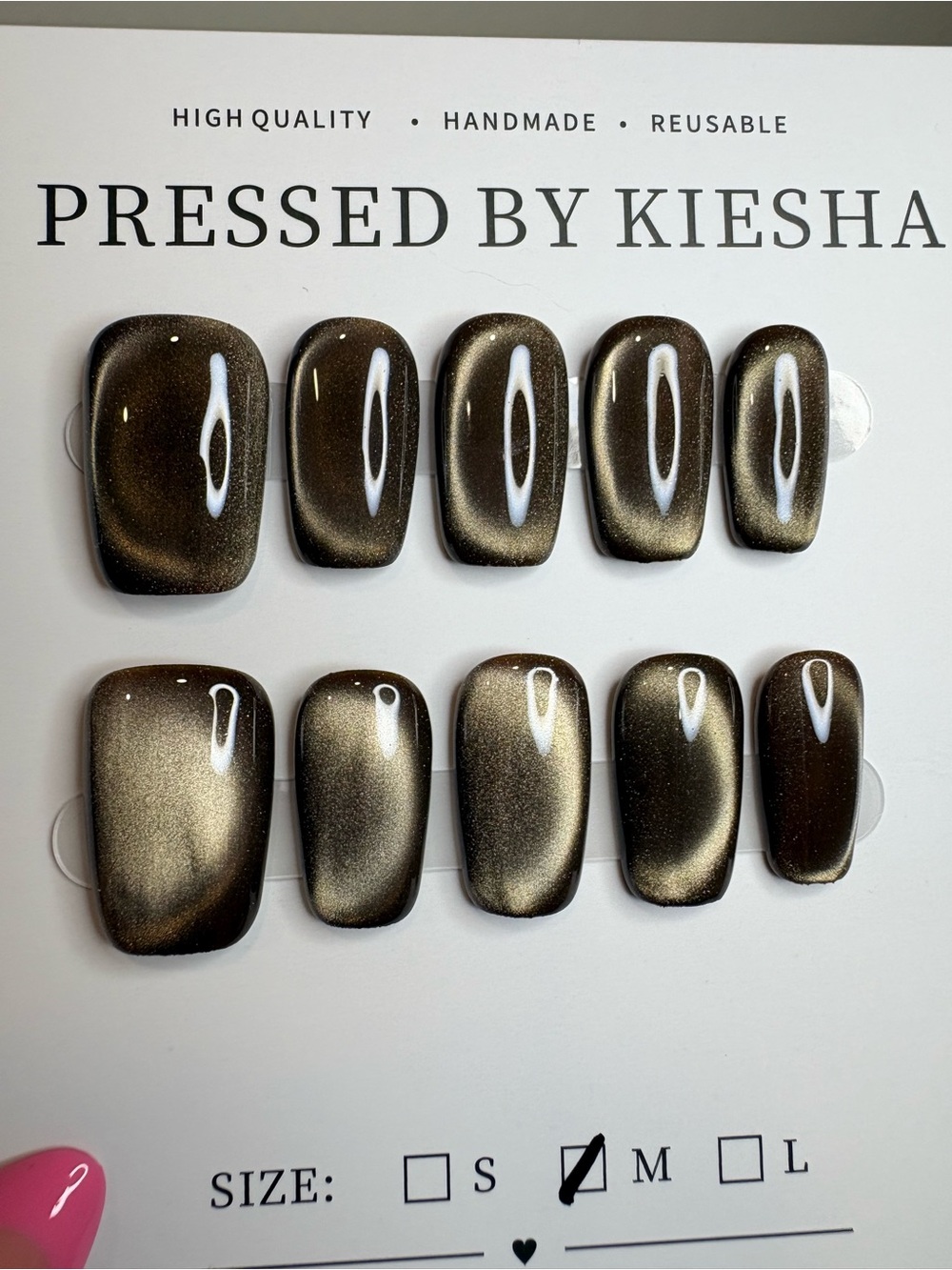 Metallic Brown Reusable Press-On Nails - Picture 3 of 3